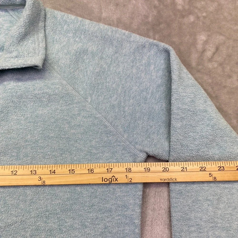 Eddie Bauer Soft Fleece Quarter Zip Pullover Women's Small Long Sleeve Blue Boho